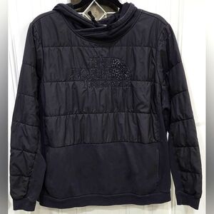 The North Face black reflective hoodie pullover kangaroo pocket women's …